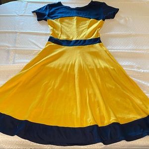 Junie Blake color Blue and mustard fit and flare